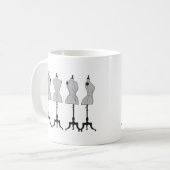 Alte Vintage Mannequins, Modeillustration Kaffeetasse (Vorderseite Links)