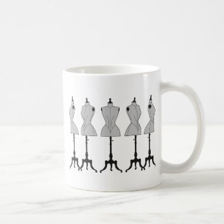 Alte Vintage Mannequins, Modeillustration Kaffeetasse