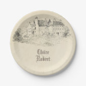 Alte Vintage Messe Burg Pappteller (Vorderseite)