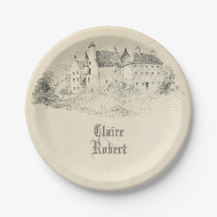 Alte Vintage Messe Burg Pappteller