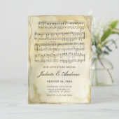 Alte Vintage Noten Einladung (Stehend Vorderseite)