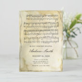 Alte Vintage Noten Einladung (Stehend Vorderseite)