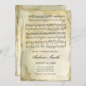 Alte Vintage Noten Einladung (Vorne/Hinten)