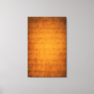 Alte Vintage Notenmusik Leinwanddruck