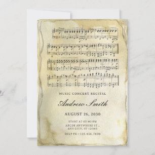 Alte vintage Papiermusiknoten Einladung