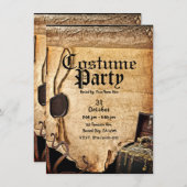 Alte Vintage Pirate Scroll Kostüm Halloween-Party Einladung (Vorne/Hinten)