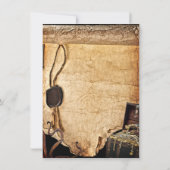 Alte Vintage Pirate Scroll Kostüm Halloween-Party Einladung (Rückseite)