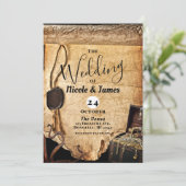 Alte Vintage Piratenhochzeit Einladung (Stehend Vorderseite)