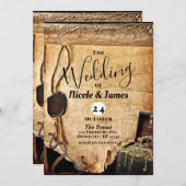 Alte Vintage Piratenhochzeit Einladung (Vorne/Hinten)