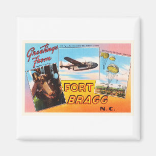 Alte Vintage Postkarte Fort Bragg Nord-Carolina NC Magnet