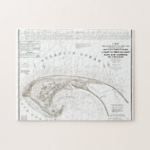 Alte Vintage Provincetown Cape Cod Map Jigsaw Puzz