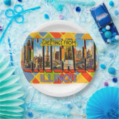 Alte Vintage Reise-Andenken Chicagos Illinois IL Pappteller (Party)