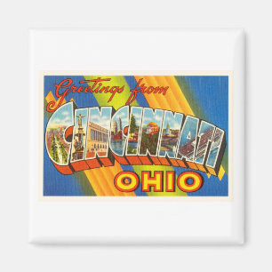 Alte Vintage Reise-Andenken Cincinnatis Ohio OH- Magnet