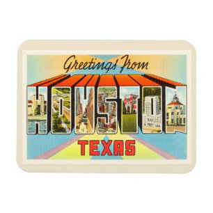 Alte Vintage Reise-Andenken Houstons Texas TX Magnet