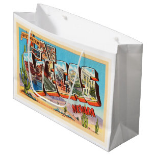 Alte Vintage Reise-Andenken Las Vegas Nevada Große Geschenktüte