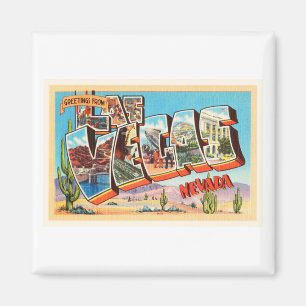 Alte Vintage Reise-Andenken Las Vegas Nevada Magnet