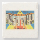 Alte Vintage Reise-Andenken Nashvilles Tennessee Steinuntersetzer (Vorderseite)