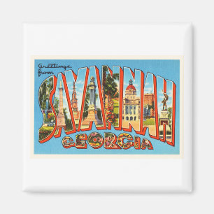 Alte Vintage Reise-Andenken Savanne-Georgia GA Magnet