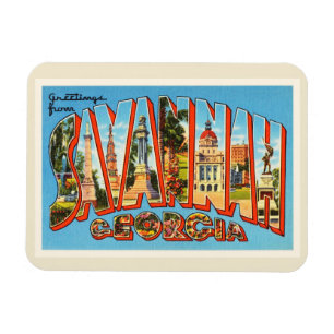 Alte Vintage Reise-Andenken Savanne-Georgia GA Magnet