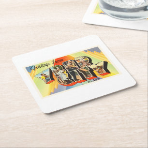 Alte Vintage Reise-Andenken Ybor Stadt-Florida Rechteckiger Pappuntersetzer