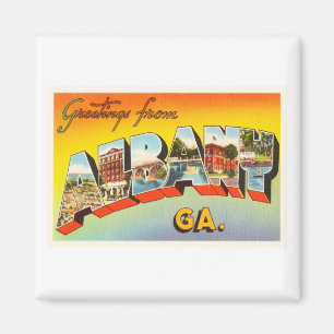 Alte Vintage Reise-Postkarte Albaniens Georgia GA Magnet