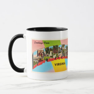 Alte Vintage Reise-Postkarte Lexingtons Virginia Tasse