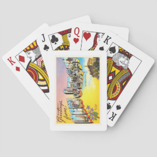 Alte Vintage Reise-Postkarte New-Jersey Staats-NJ Spielkarten