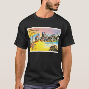 Alte Vintage Reise-Postkarte New-Jersey Staats-NJ T-Shirt