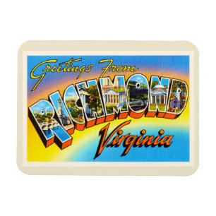Alte Vintage Reise-Postkarte Richmonds Virginia VA Magnet