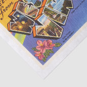 Alte Vintage Reise-Postkarte West- Seidenpapier (Ausschnitt)