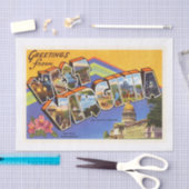 Alte Vintage Reise-Postkarte West- Seidenpapier (Handwerk)