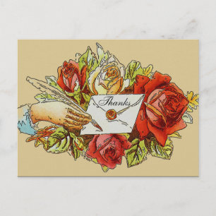 Alte Vintage Rose, Textkarte bearbeiten Postkarte