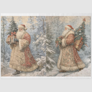 Alte Vintage Santas Seidenpapier
