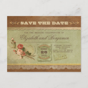 Alte Vintage Save-the-Date-Karten - Postkarten