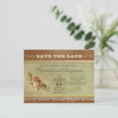 Alte Vintage Save-the-Date-Karten - Postkarten (Stehend Vorderseite)