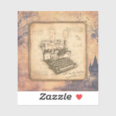 Alte Vintage Schreibmaschine. Autor/Schriftsteller Aufkleber (Blatt)