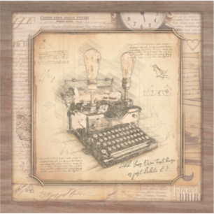 Alte Vintage Schreibmaschine. Autor/Schriftsteller Aufkleber