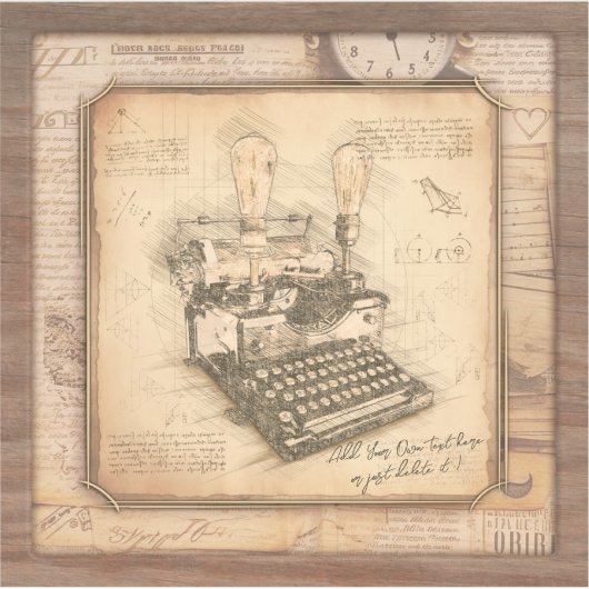 Alte Vintage Schreibmaschine. Autor/Schriftsteller Aufkleber (Vorderseite)