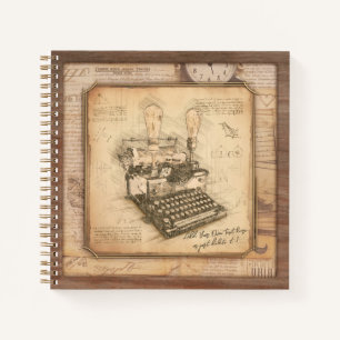 Alte Vintage Schreibmaschine. Autor/Schriftsteller Notizblock