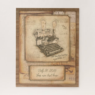 Alte Vintage Schreibmaschine. Autor/Schriftsteller Puzzle