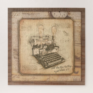 Alte Vintage Schreibmaschine. Autor/Schriftsteller Puzzle