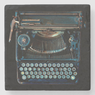 alte Vintage-Schreibmaschinen-Tastatur Grunge-Schr Steinuntersetzer