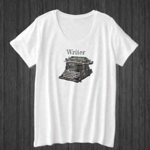 Alte Vintage Schwarze Schreibmaschine für Schrifts Große Größe T-Shirt