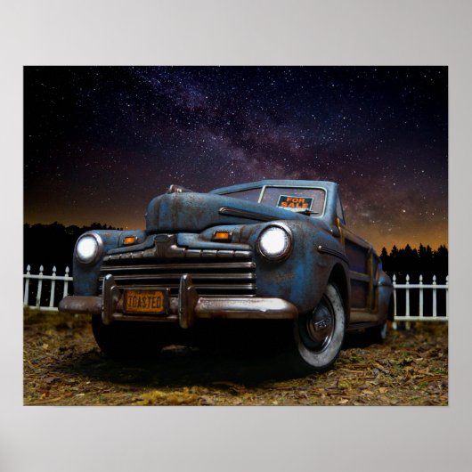Alte Vintage Stall finden Auto Woody Automotive Poster (Vorne)
