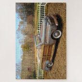 Alte Vintage Ställe finden Auto Woody Cabrio Puzzle (Vertikal)
