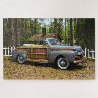 Alte Vintage Ställe finden Auto Woody Cabrio Puzzle