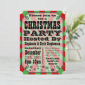 Alte Vintage Weihnachten Party Einladung (Stehend Vorderseite)
