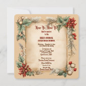 Alte Vintage Weihnachtsfeier Einladung (Vorderseite)