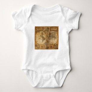 Alte Vintage Weltkarte Baby Strampler