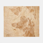 Alte Vintage Weltkarte zur Illustration, Welt,  Fleecedecke (Vorderseite (Horizontal))